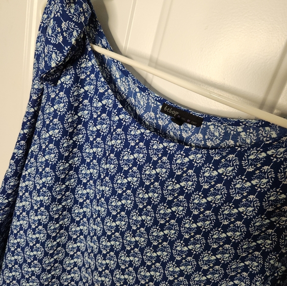 Bebop Blue and White Cold Shoulder Dress  Size 1X - Picture 5 of 6